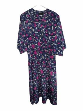 David Mitchell Women's Vintage Floral Purple Pink Colorful Dress Size 11/12